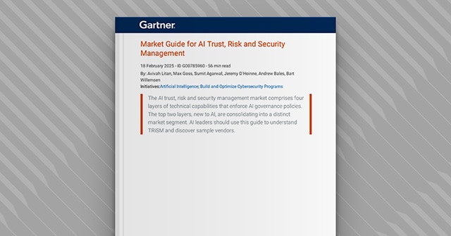AI 신뢰, 위험 및 보안 관리를 위한 Gartner 시장 가이드.
